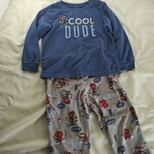 Carters Fleece Cool Dude Skiing Pajamas set